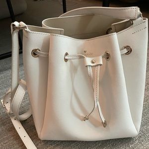 White Kate Spade Bucket Bag
